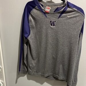 Nike Gray and Blue Long Sleeve Shirt